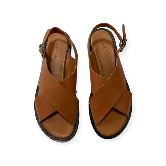 Everlane The City Crossover Sandal, Brown/Tan, Size 9.5, New in box - Picture 6 of 13